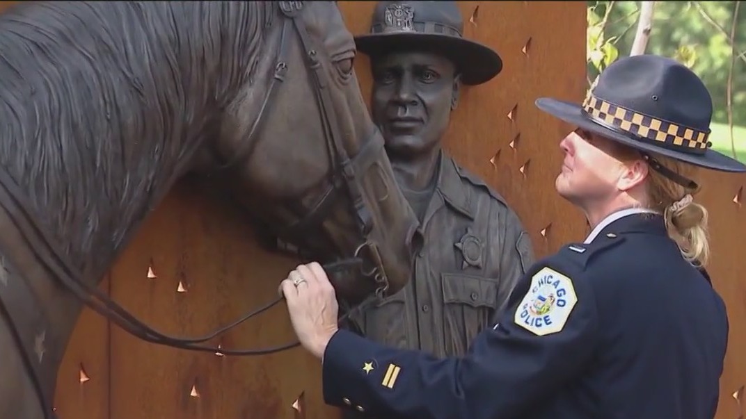 Canine and Equine Memorial Plaza in Chicago commemorates brave animals who served and sacrificed