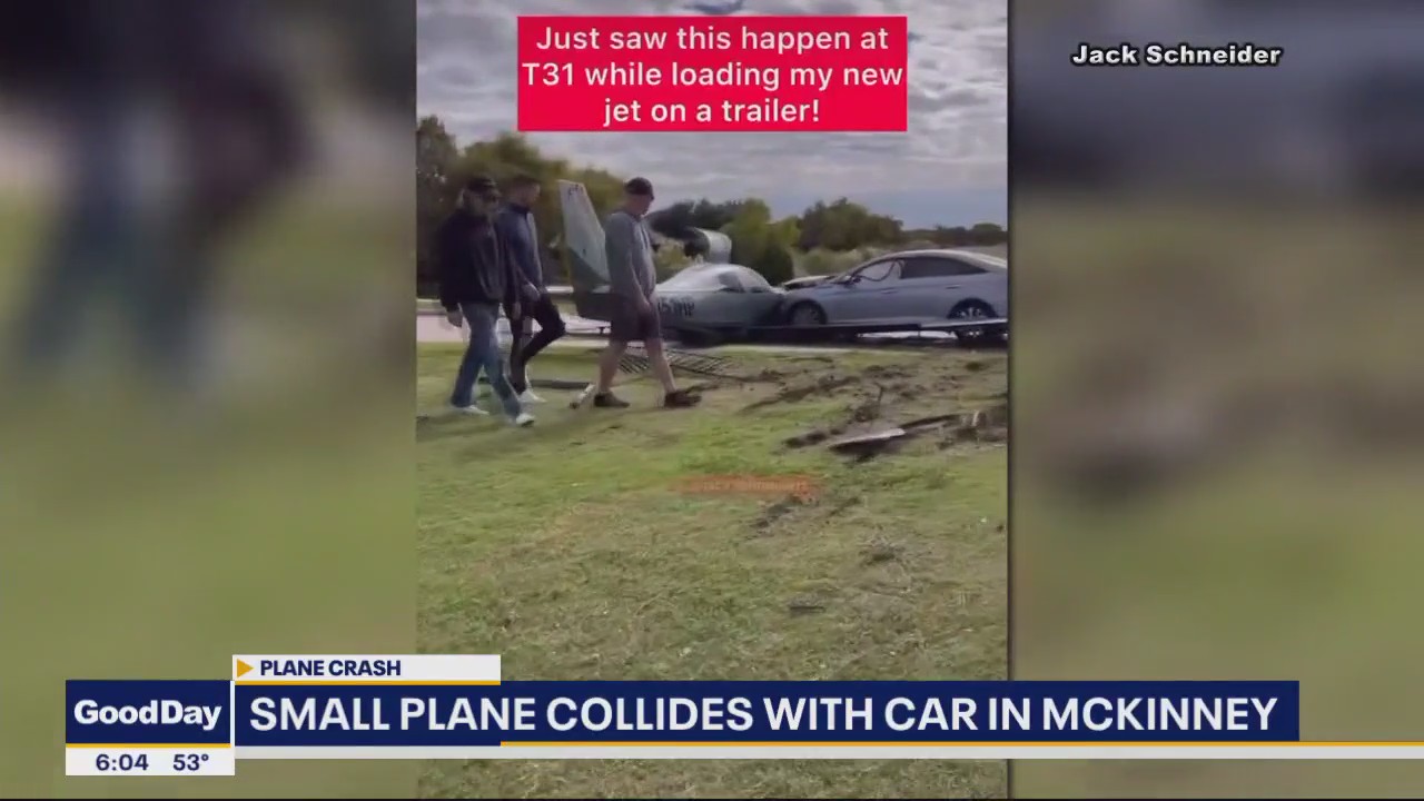 Witness describes crazy crash between plane and car