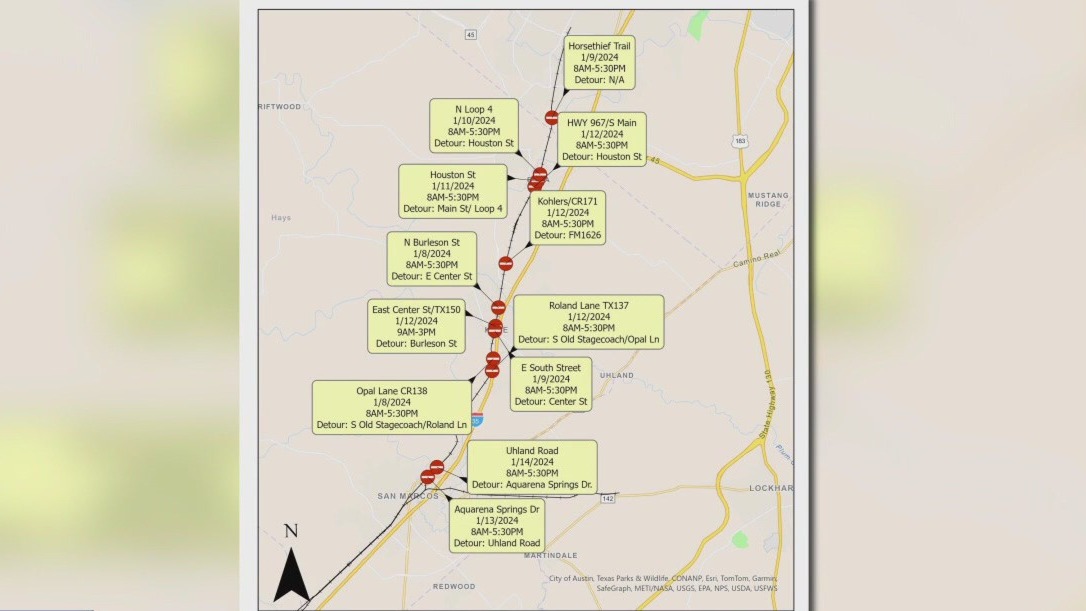 Track maintenance to hit traffic in Hays Co.