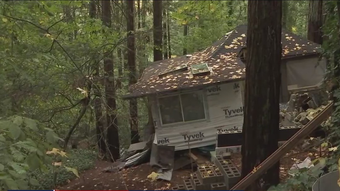 Home slips off foundation down a hill in Guerneville