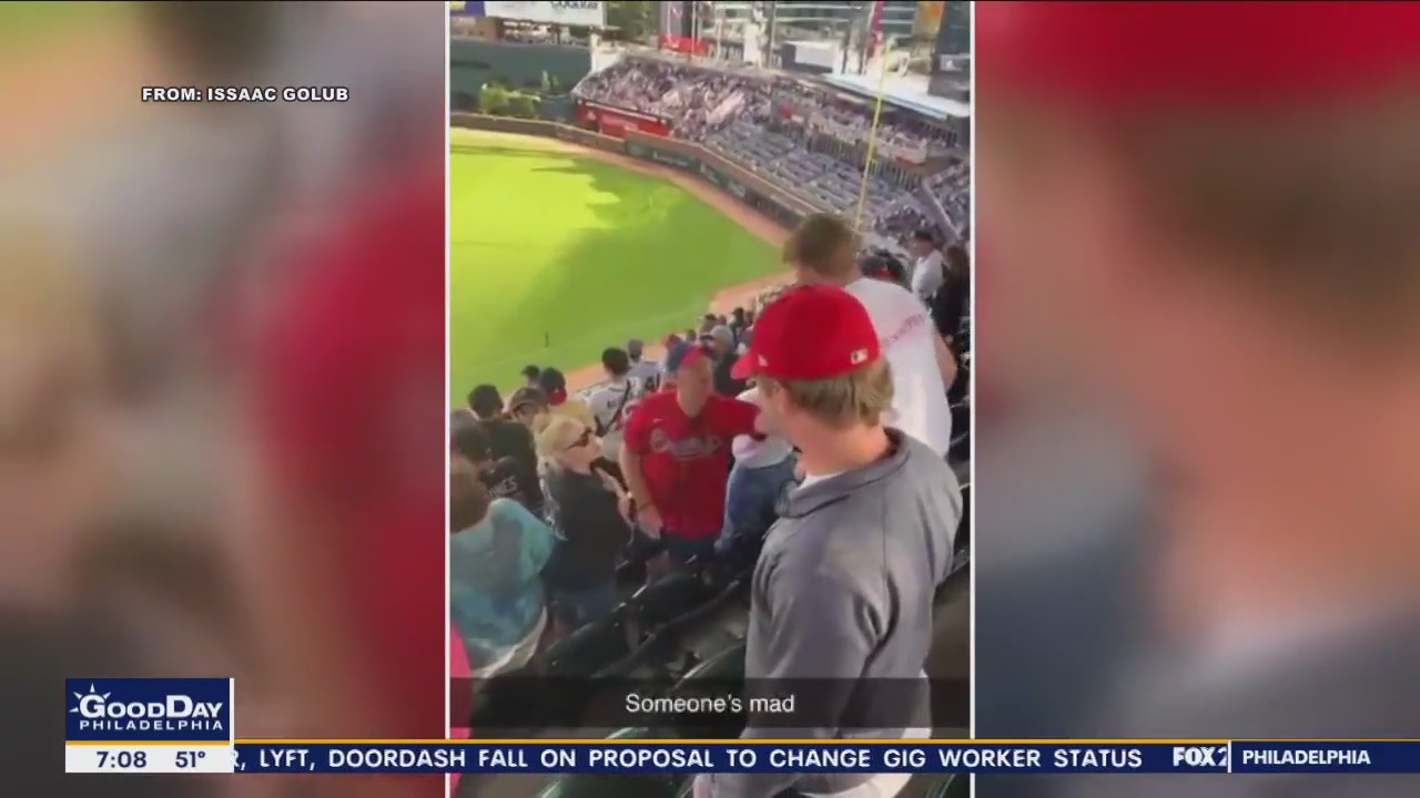 Phillies fan has beer dumped on him during Braves game