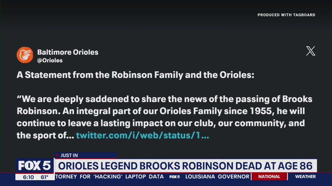 Orioles legend Brooks Robinson dead at age 86