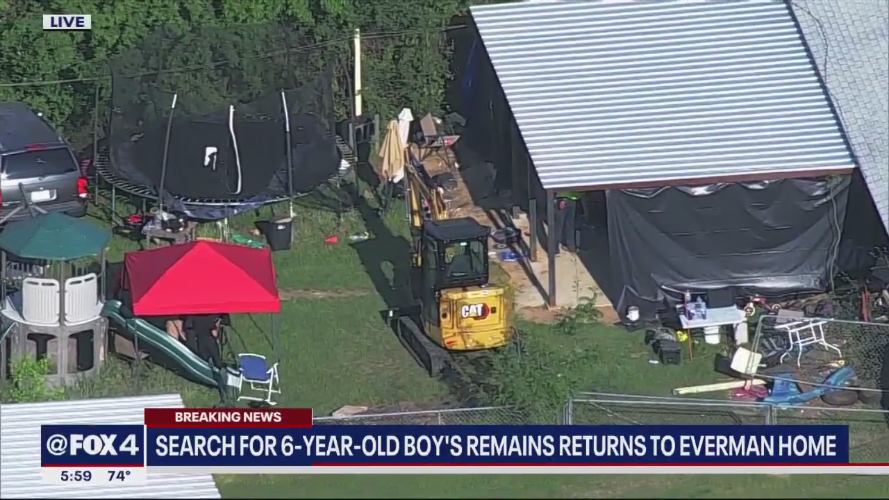 Everman investigators search woods, break concrete looking for missing boy's body