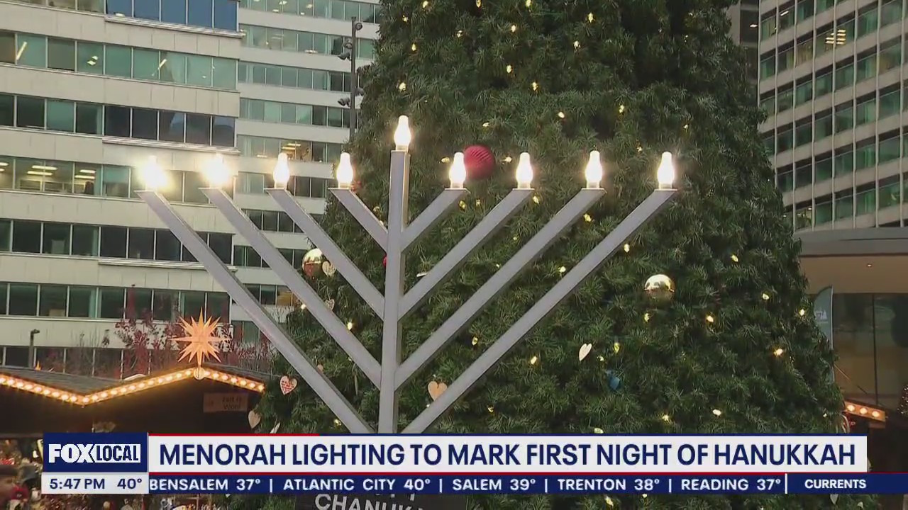 Menorah lighting for first night of Hanukkah comes with security warning in Center City