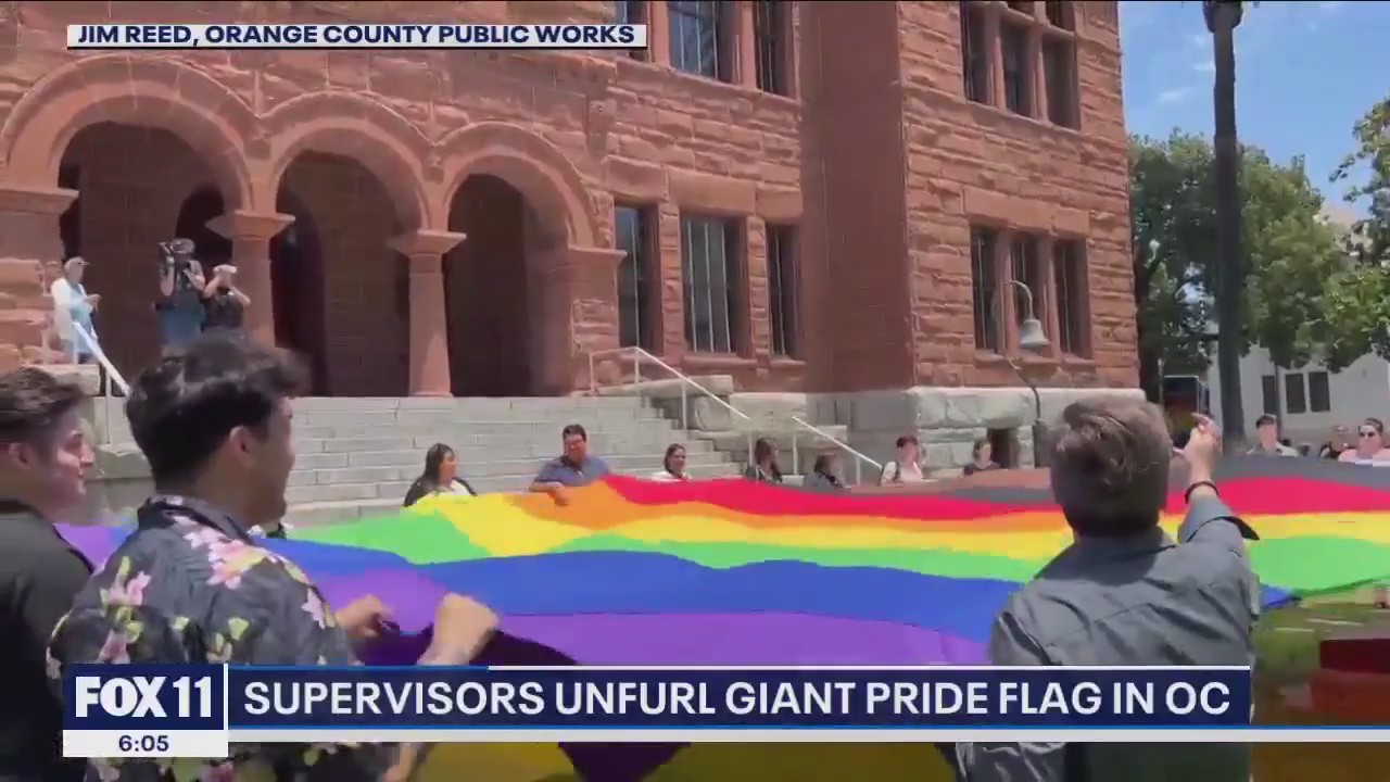 Supervisors unfurl giant Pride flag in OC