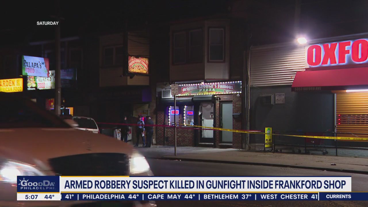 Armed robbery suspect shot, killed in gunfight inside Philadelphia pizza shop: officials