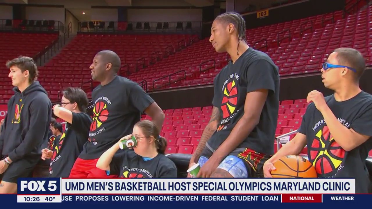 UMD men's basketball team hosts Special Olympics Maryland clinic
