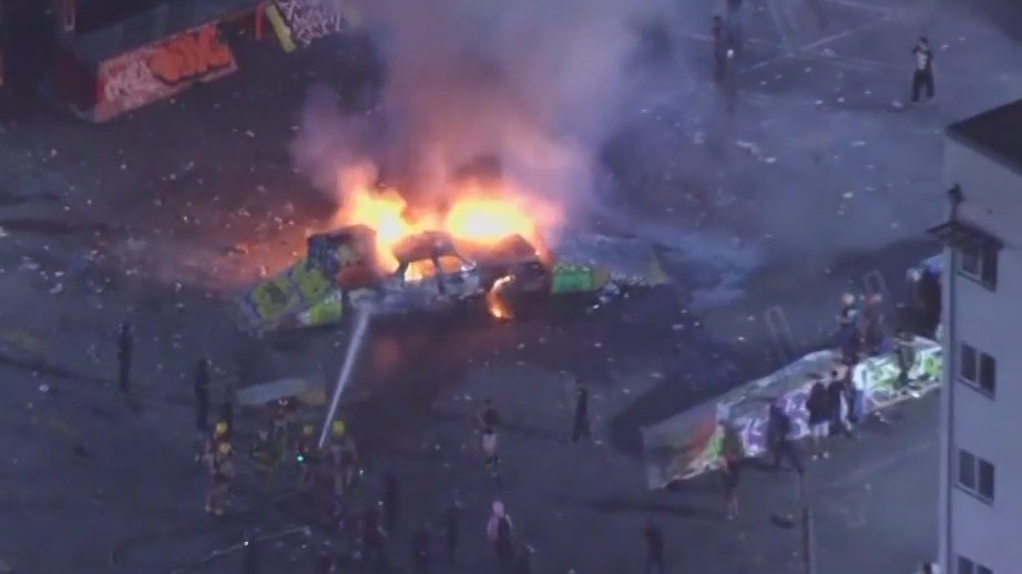 Chaos at Hollywood skateboarding event