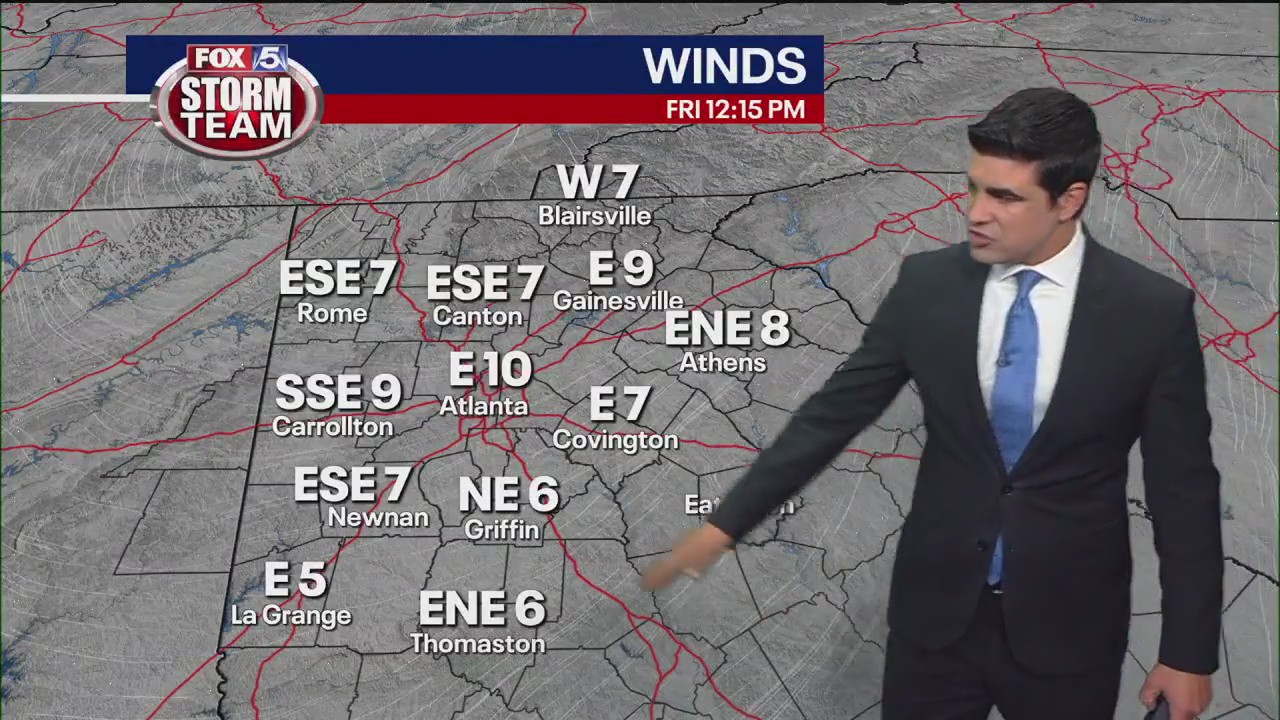 Midday weather forecast for Friday