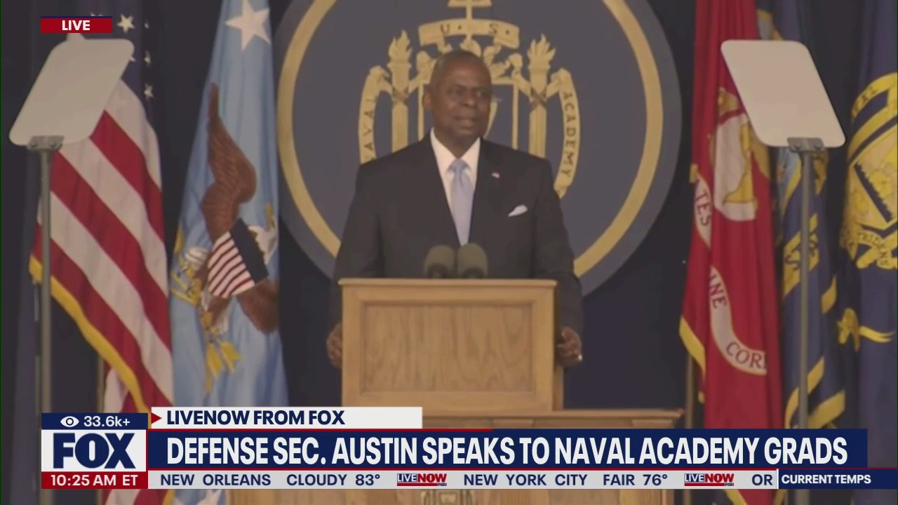 Defense Sec. Austin addresses Naval Academy grads