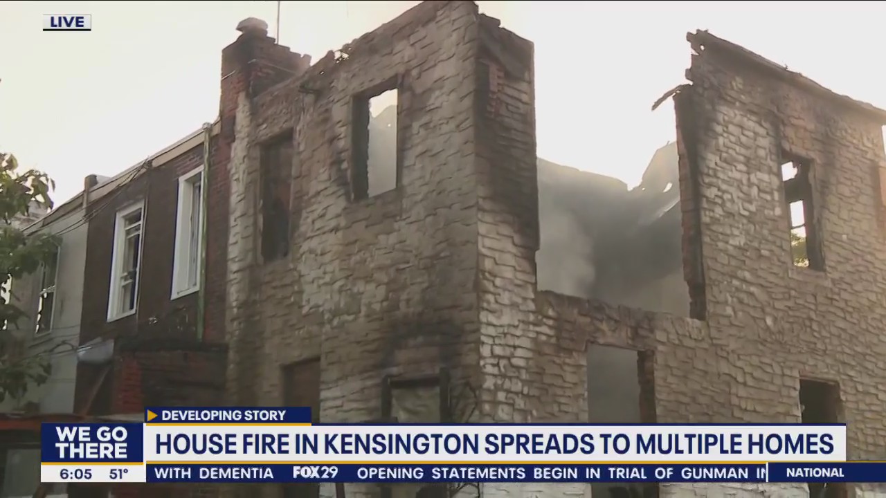Fire spreads to multiple homes in Kensington