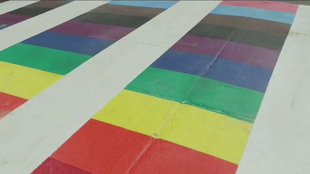 Rainbow crosswalks installed in downtown Austin for National Coming Out Day