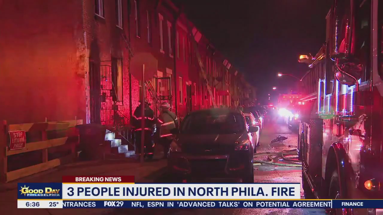 3 people injured in North Philadelphia house fire