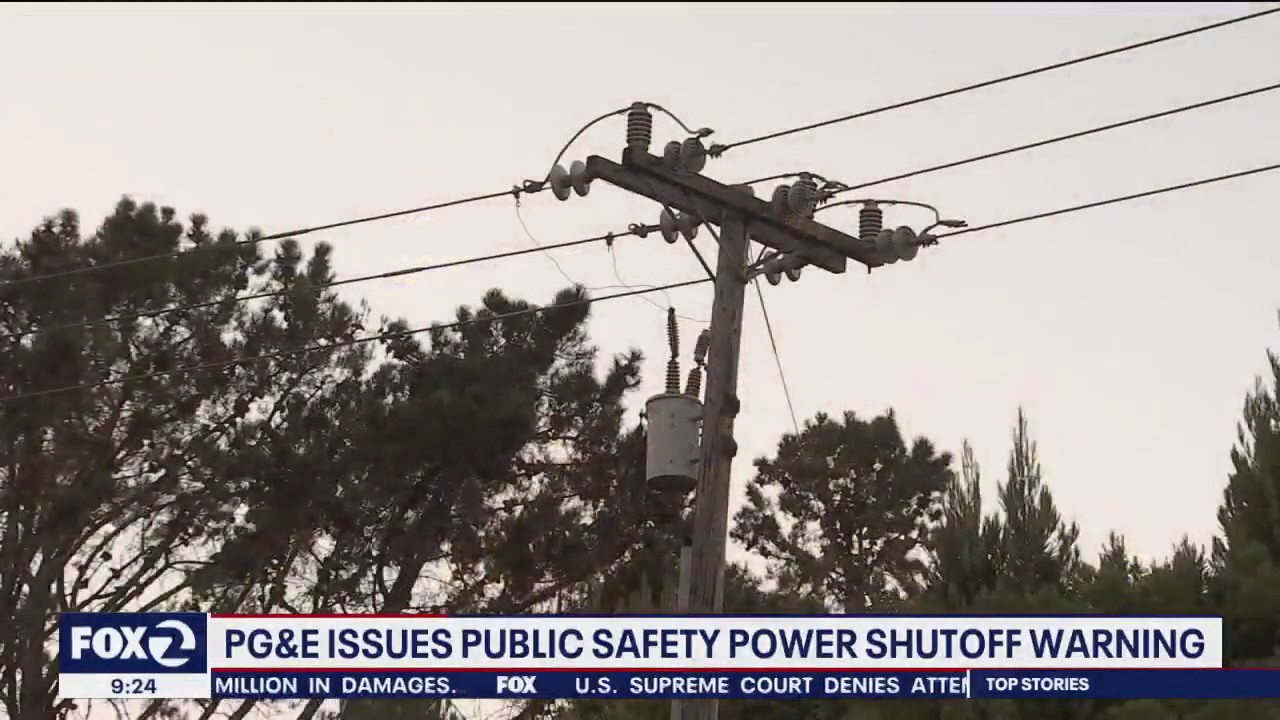 PG&E warns of power shutoffs in 11 California counties
