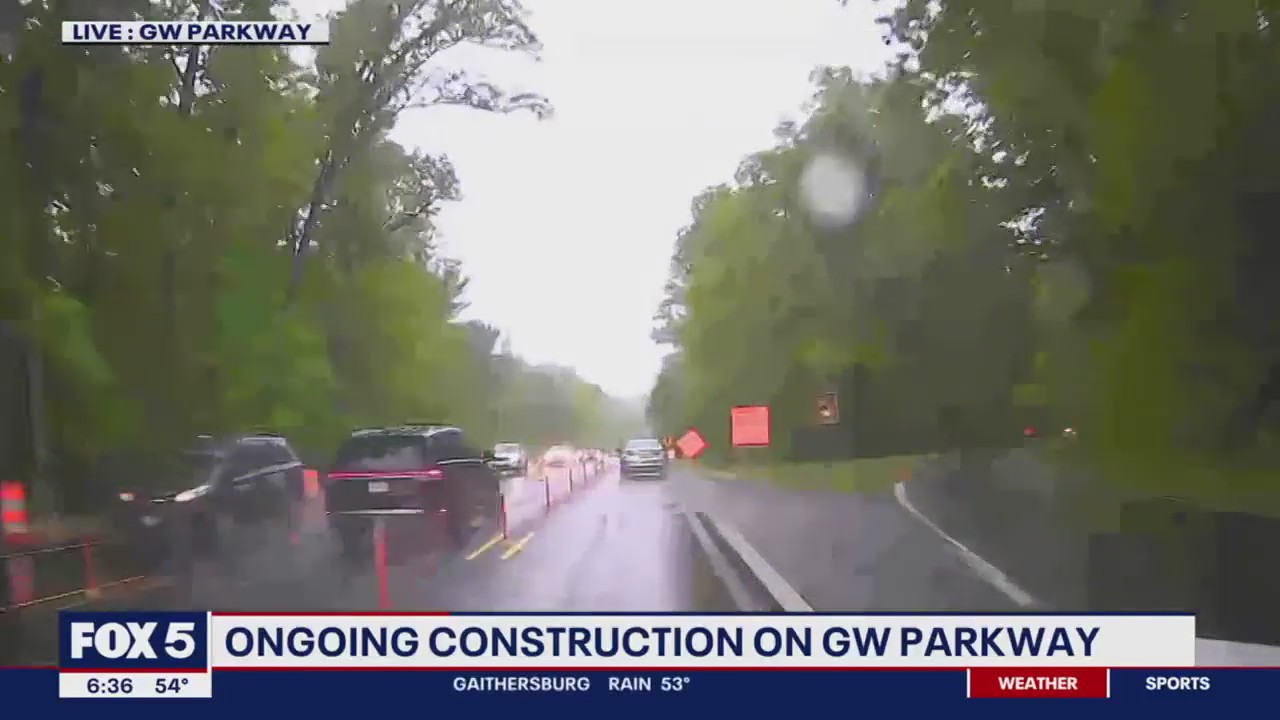 Ongoing construction on GW Parkway
