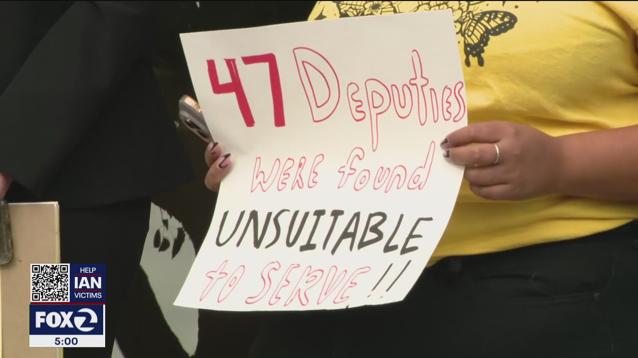 Protest over deputy psych exams comes to sheriff's door