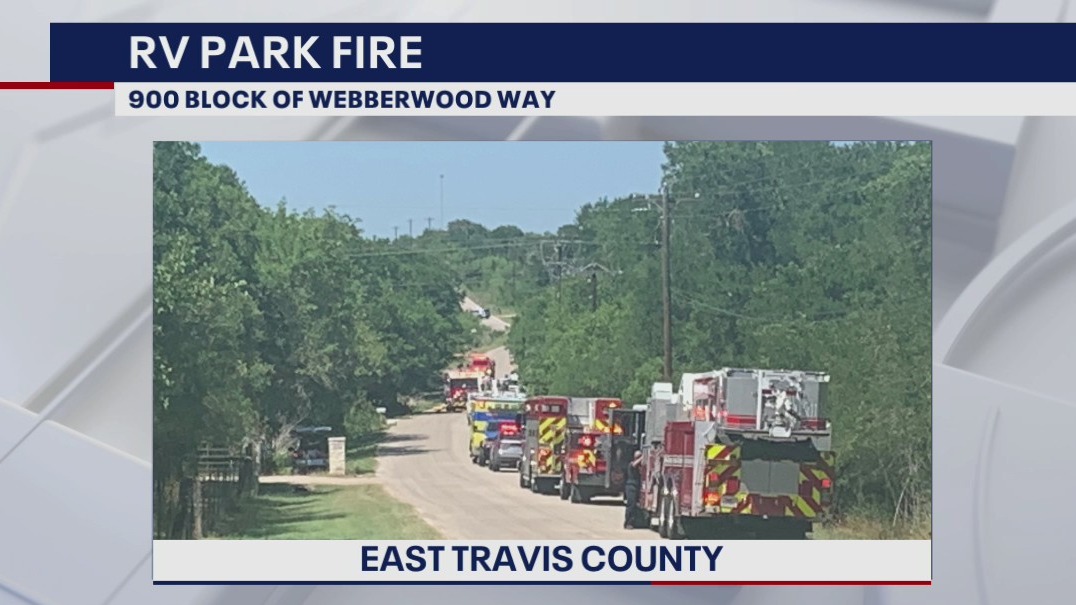Three RVs catch fire east of Webberville