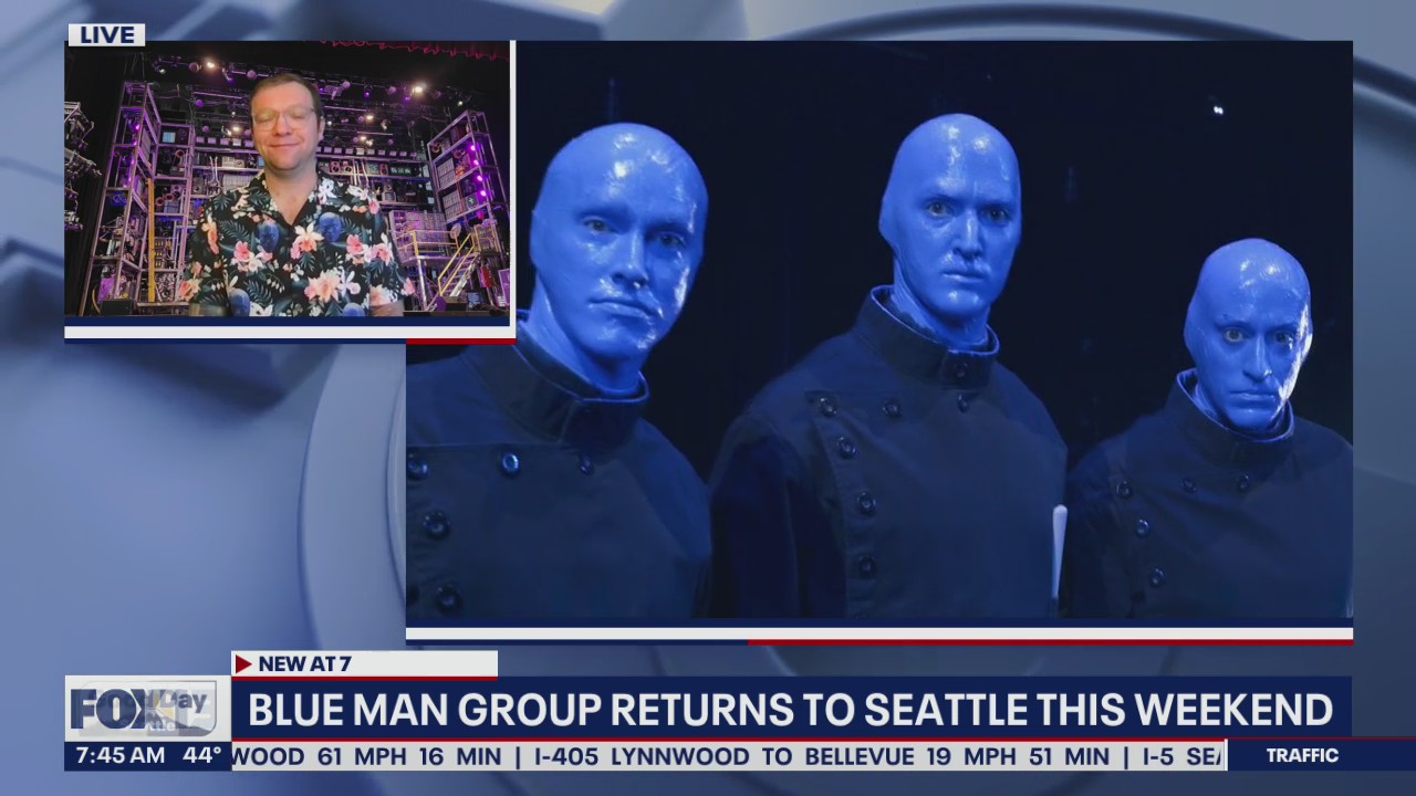 Talking to a member of the Blue Man Group