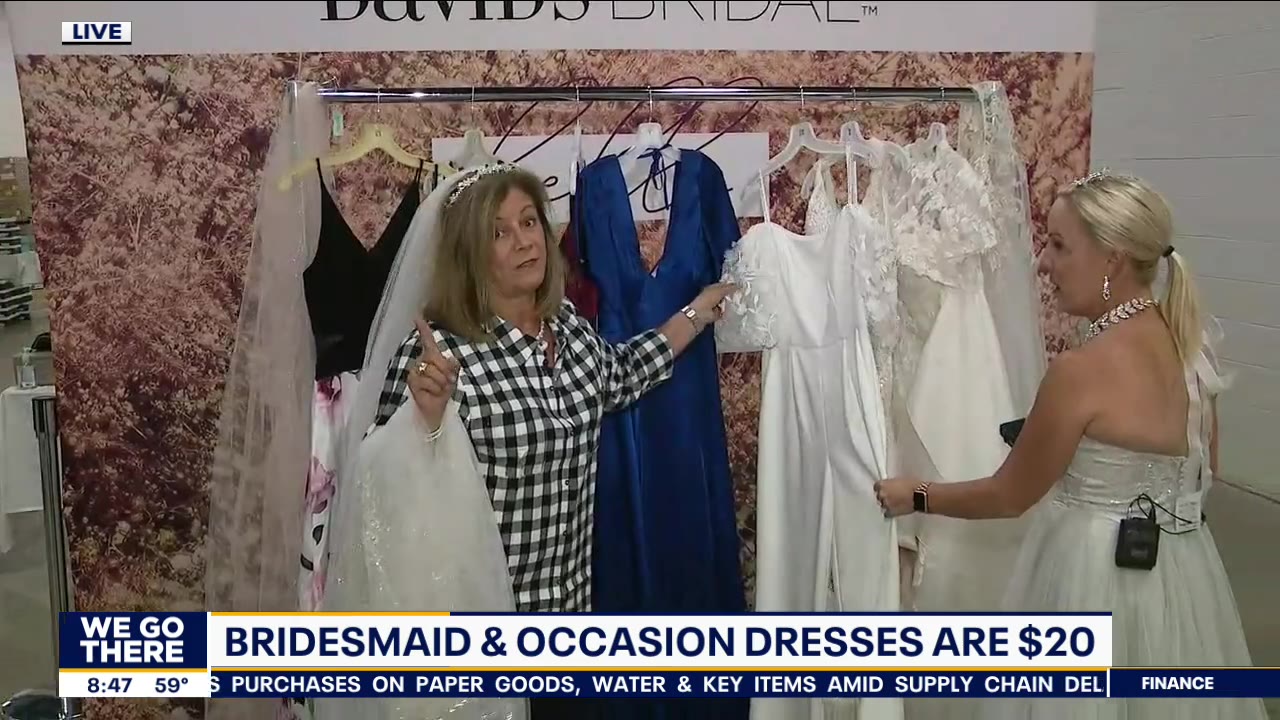 Jenn Fred checks out David's Bridal's $99 and under sale