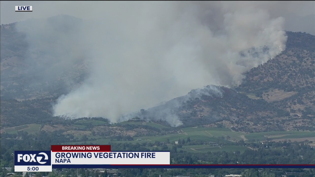 100-acre vegetation fire burning in Napa