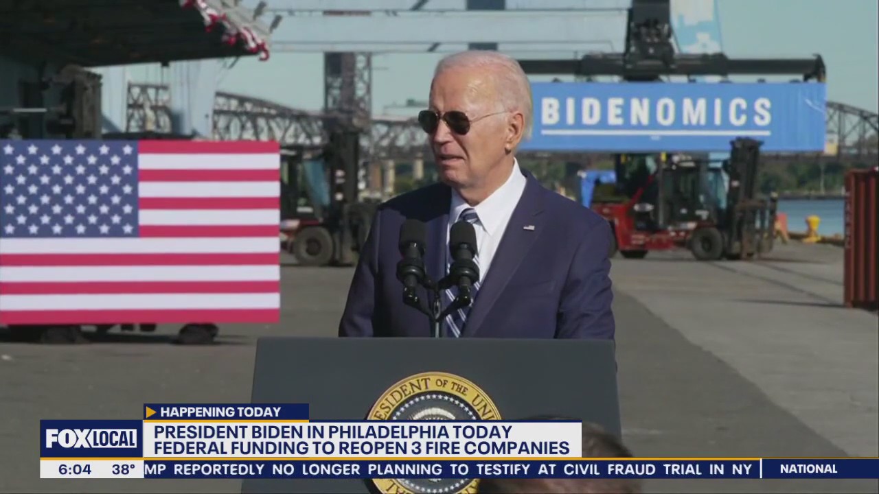 Biden in Philadelphia Monday to announce federal funding to reopen fire companies
