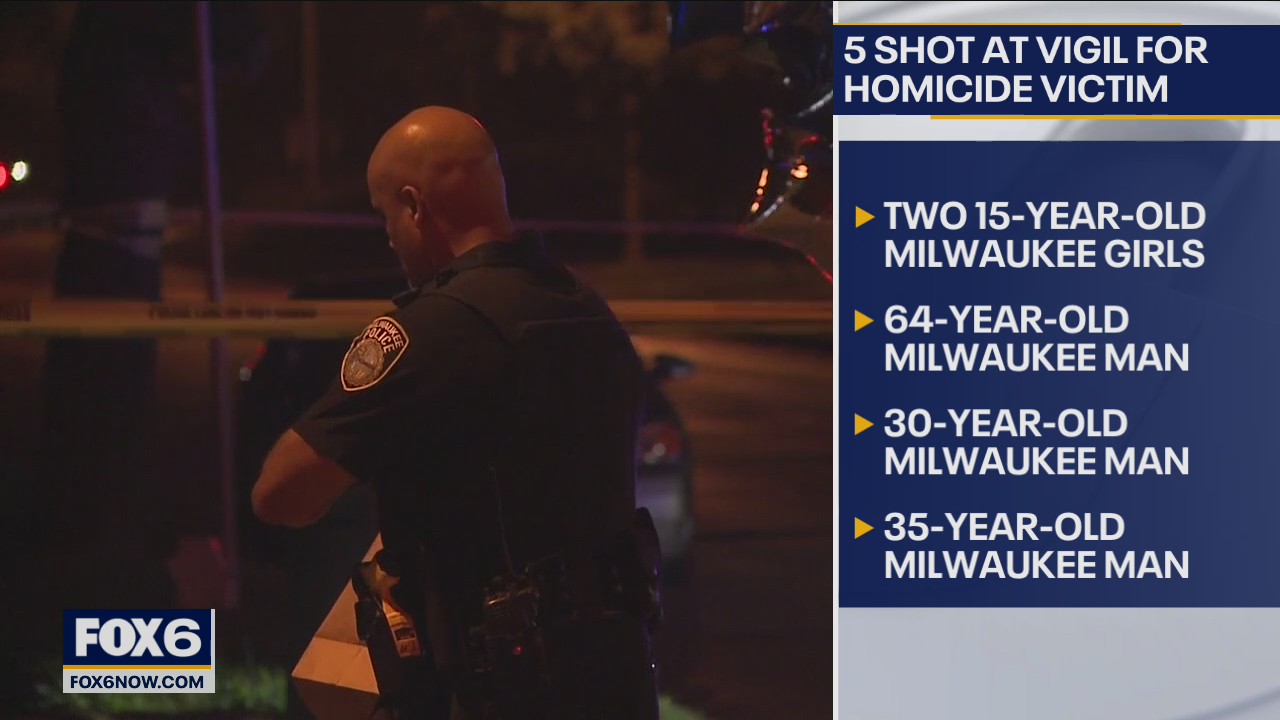 5 shot, wounded at homicide vigil in Milwaukee