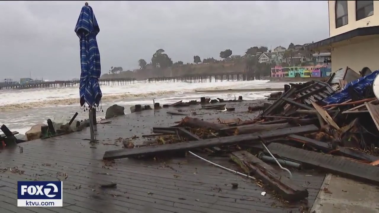 Floodwaters sweeps across seaside town of Capitola