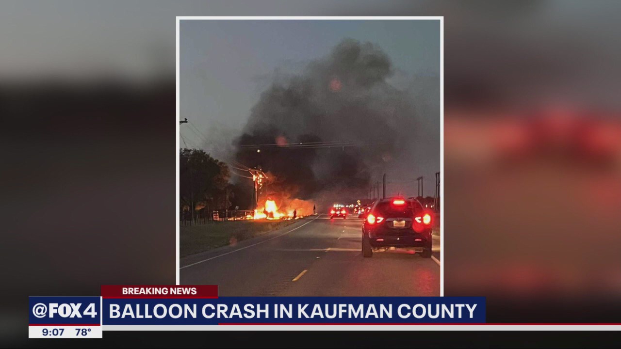 Gas balloon hits power station, crashes in Kaufman Co.