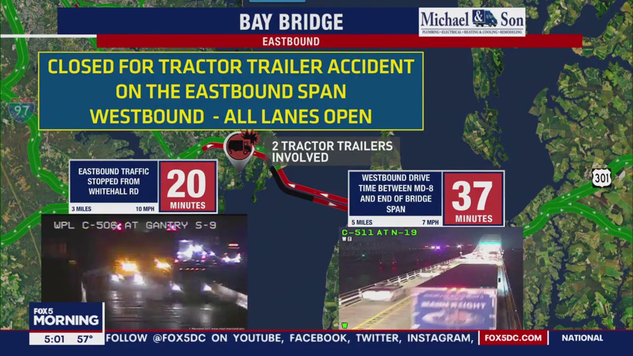 Tractor-trailer crash on Bay Bridge
