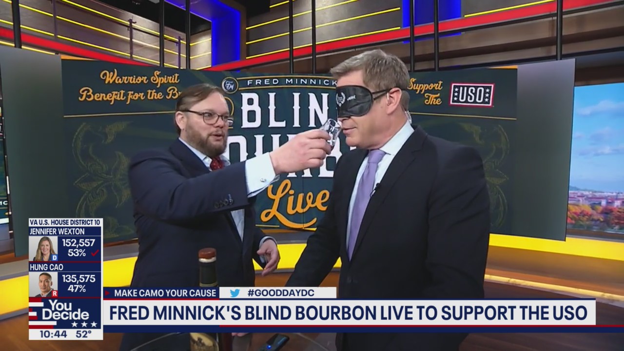 Taste testing bourbons while blind-folded