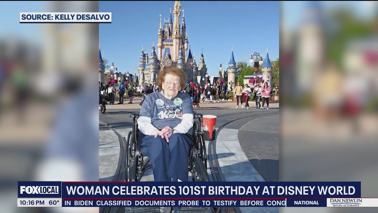Woman celebrates 101st birthday at Disney World