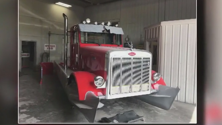 Minnesota trucker turns semi into a boat