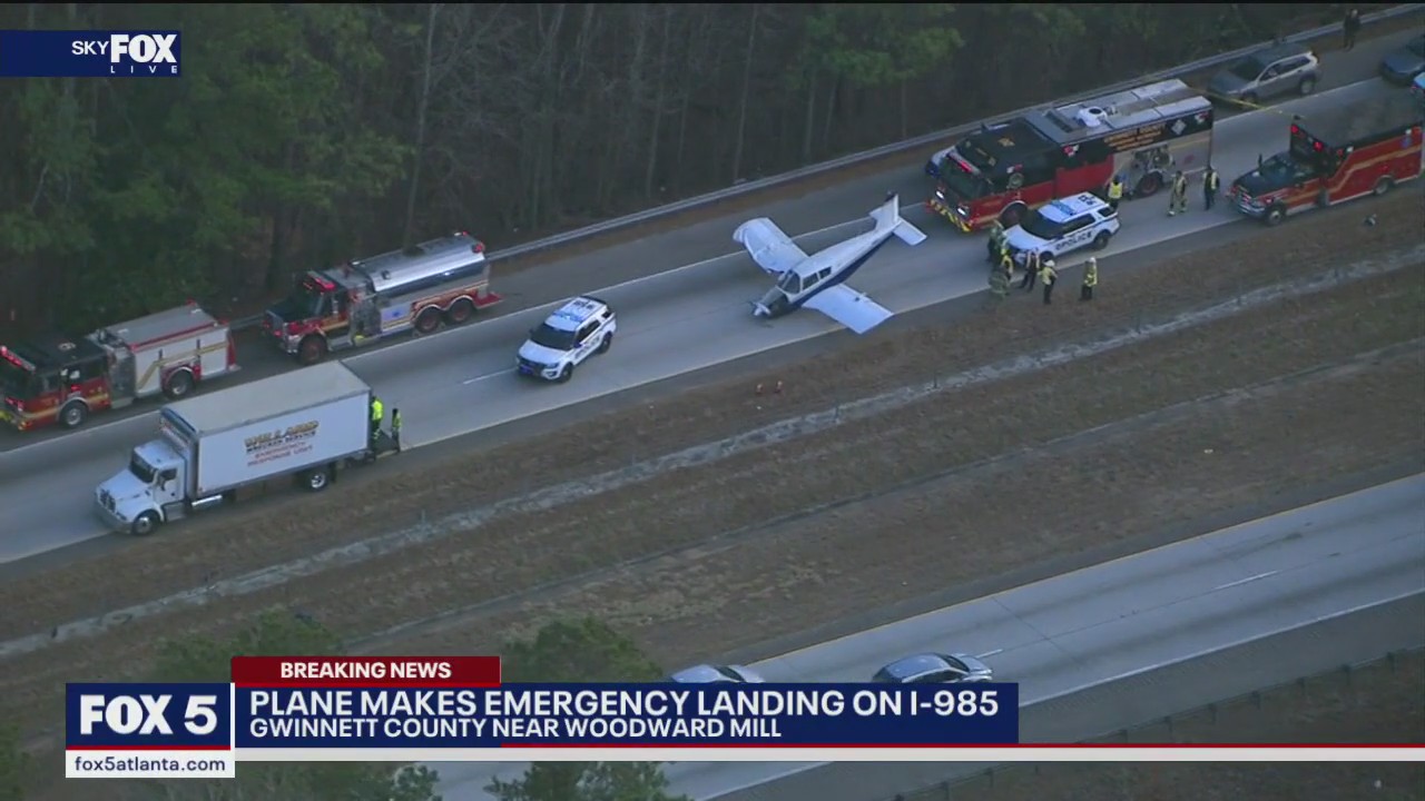 Small plane makes emergency landing on I-985, northbound lanes shutdown