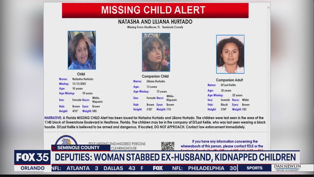 Deputies: Woman stabbed ex-husband, kidnapped children