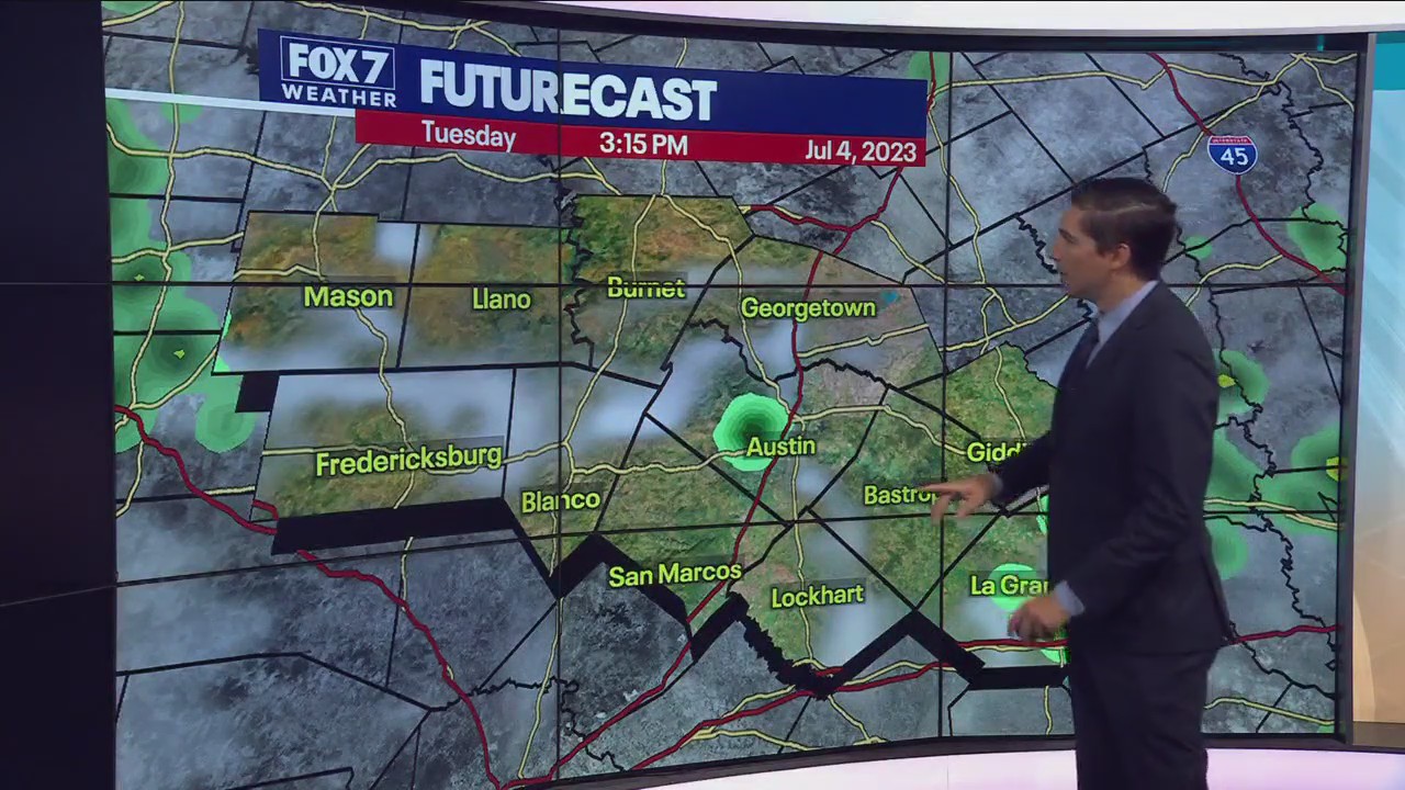 Austin weather: Temps in the 90s, spotty rain