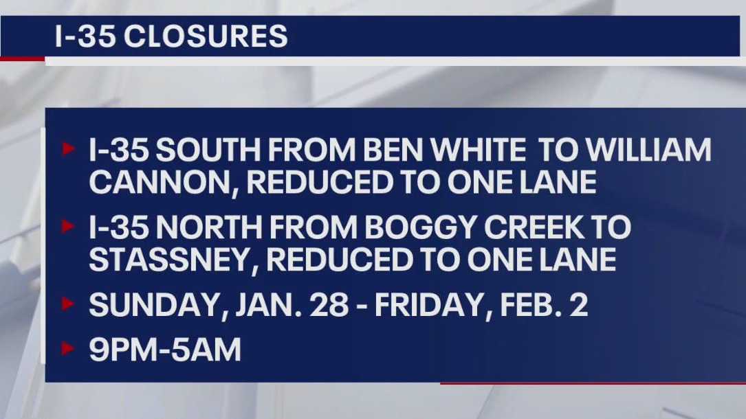 I-35 overnight closures in south Austin