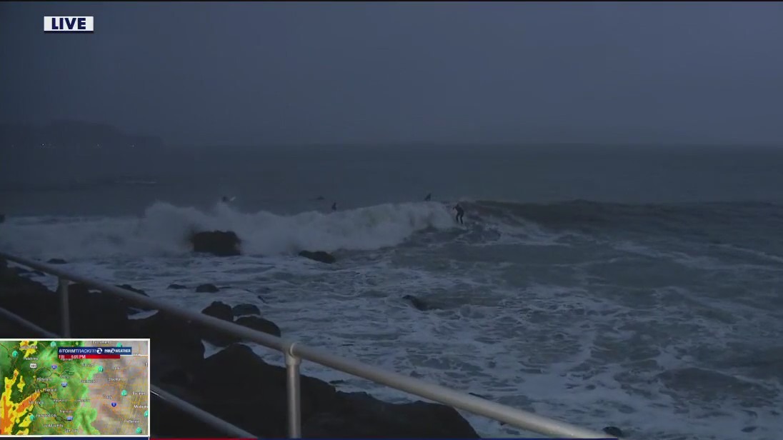 Dangerous waves attract surfers, prompt weather alerts near North Bay