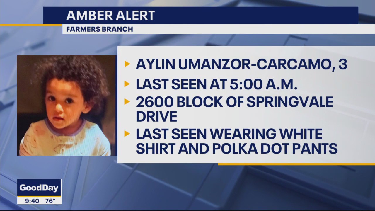Amber Alert issued for Farmers Branch 3-year-old