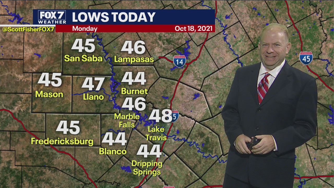 Evening weather forecast for October 18, 2021