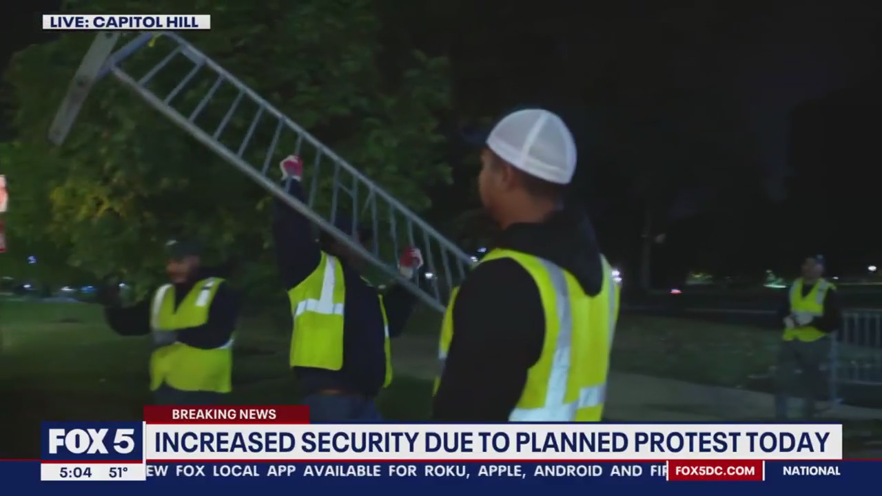 Fencing around parts of US Capitol ahead of Israeli-Hamas war protest