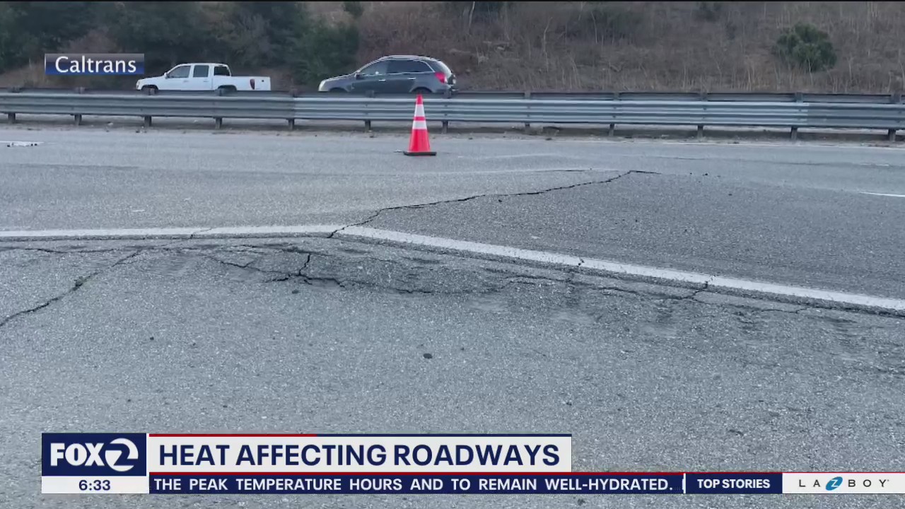 Highway 101 near Hollister buckles in heat, forcing closure