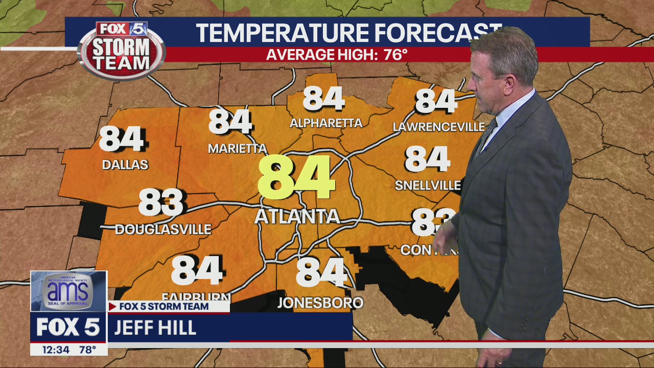 Monday midday weather forecast