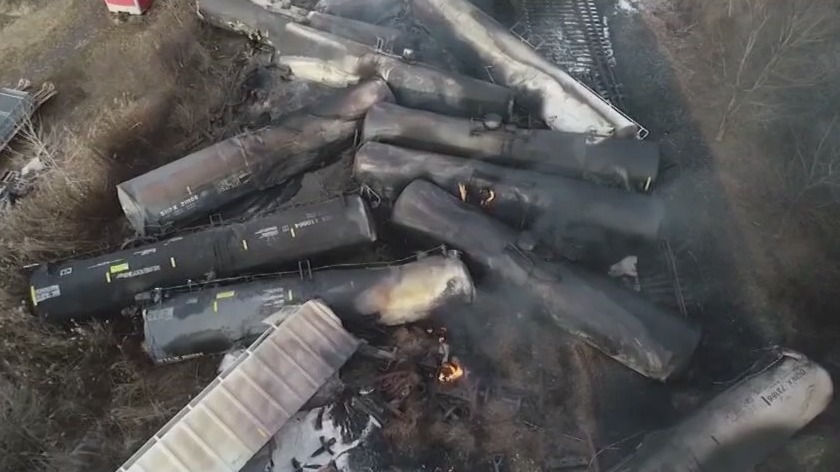 Ohio train that derailed was carrying toxic chemicals, officials say