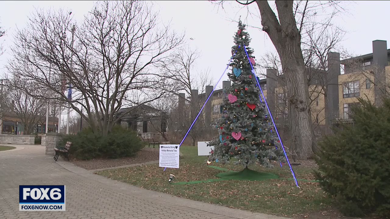 Waukesha Strong Holiday Memorial Tree stands at Veterans Park