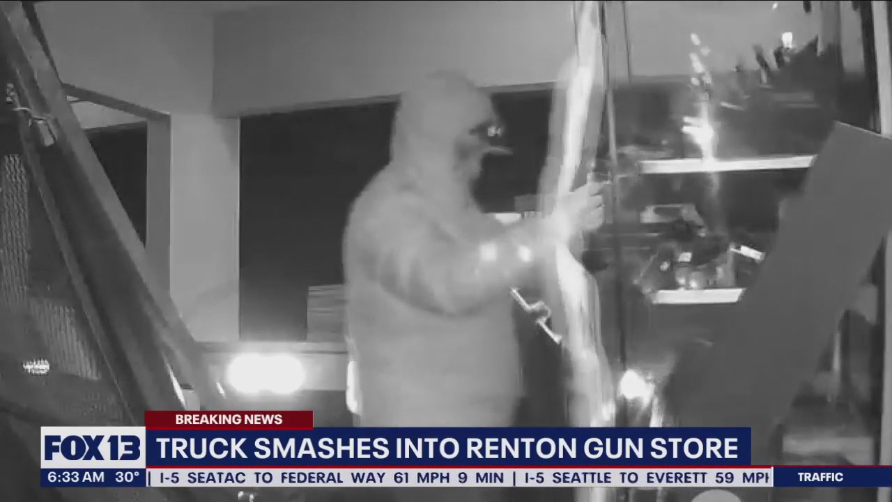 Caught on Camera: Truck smashes into Renton gun store