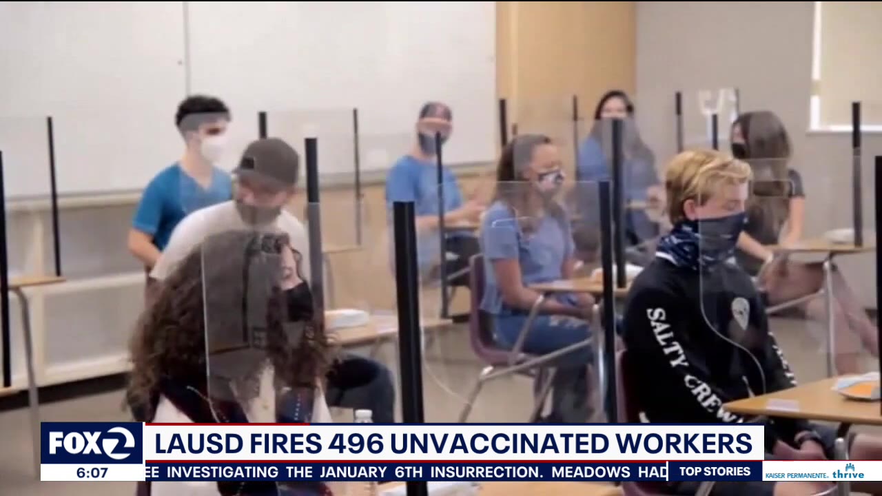 LA school district fires almost 500 unvaccinated teachers