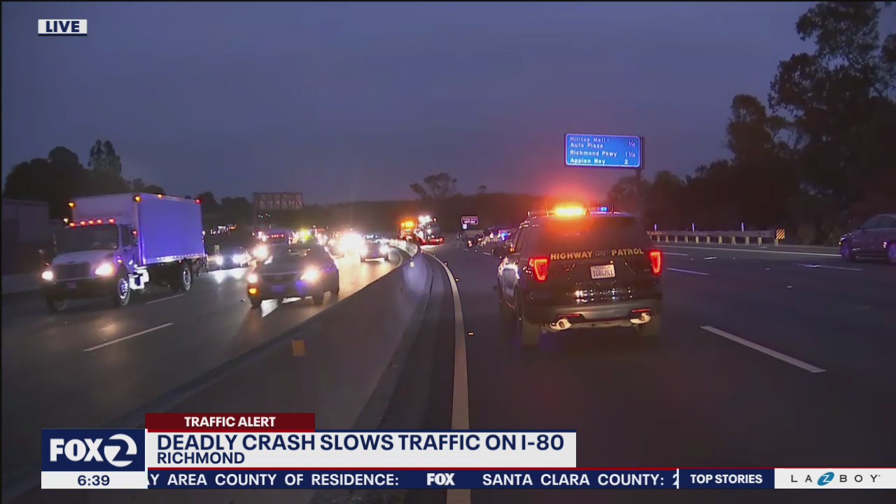 Fatal crash on I-80 slows traffic near Richmond