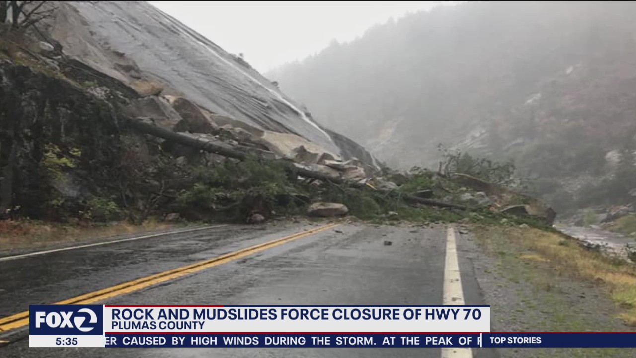 Mudslides cause highway closures in Plumas County
