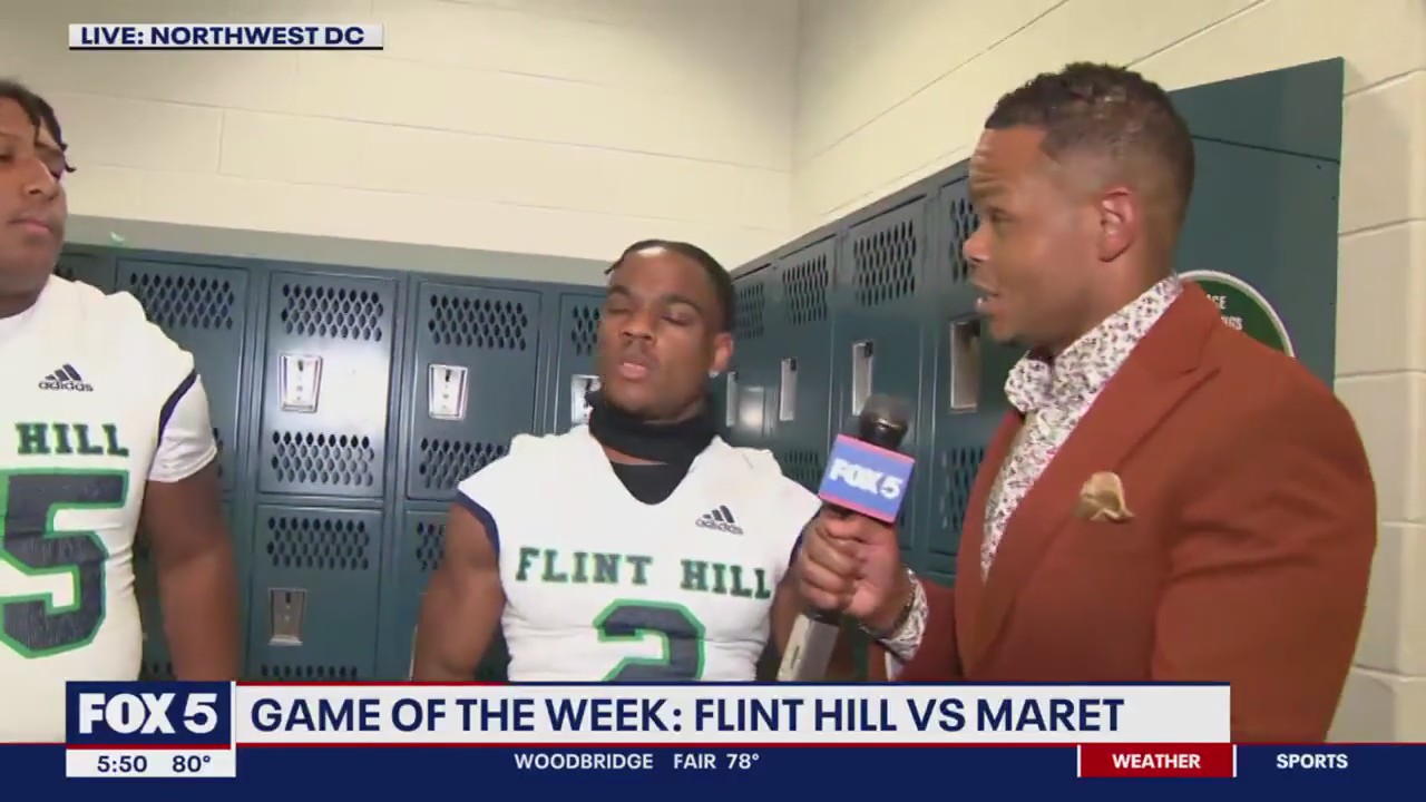 FOX 5 News at 5, Friday Night Lights, Chad Ricardo in the Flint Hill Locker Room pregame