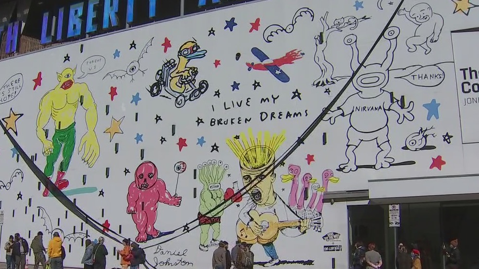 Daniel Johnston's birthday honored by a new mural at Jones Center